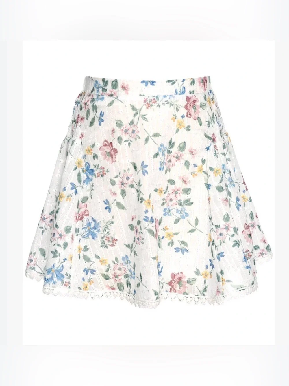 HANNAH BANANA Little Big Tween Girls Eyelet Boho Floral Mini Skirt 14